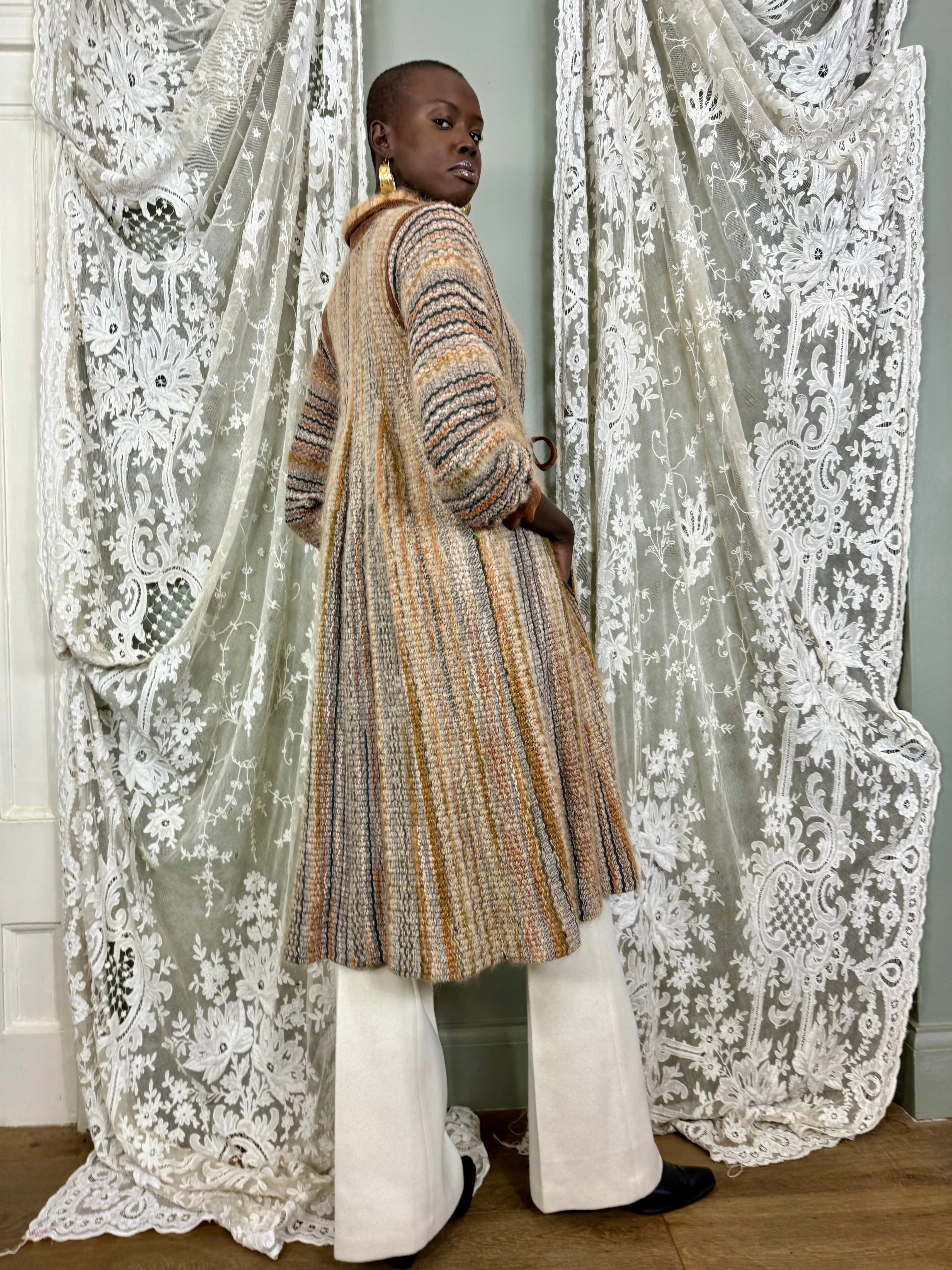 Kay Cosserat, 80s knit coat