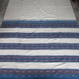Large Blue Mauve and Natural Organic Wool Flatweave Rug 274 x 365cm