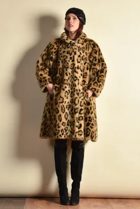 Leyla 1980s Leopard Print Swing Coat