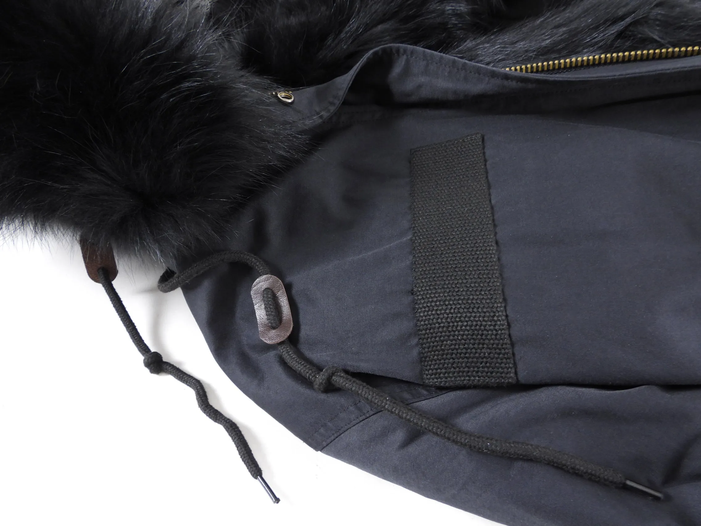 Mao Maokong Black Fur lined Fishtail Parka - S