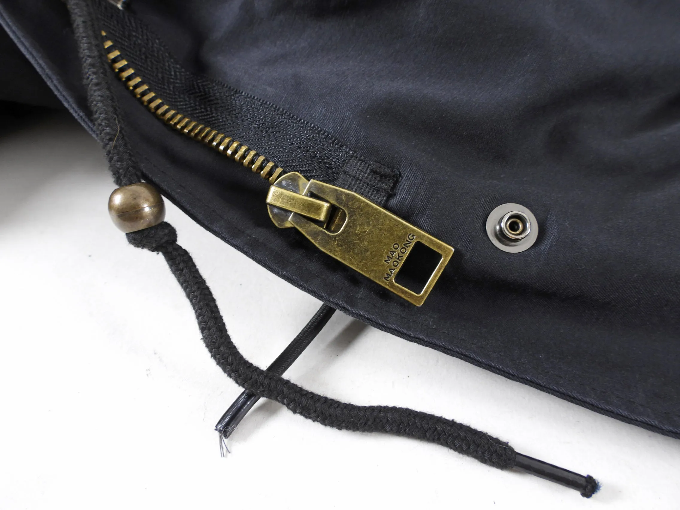 Mao Maokong Black Fur lined Fishtail Parka - S
