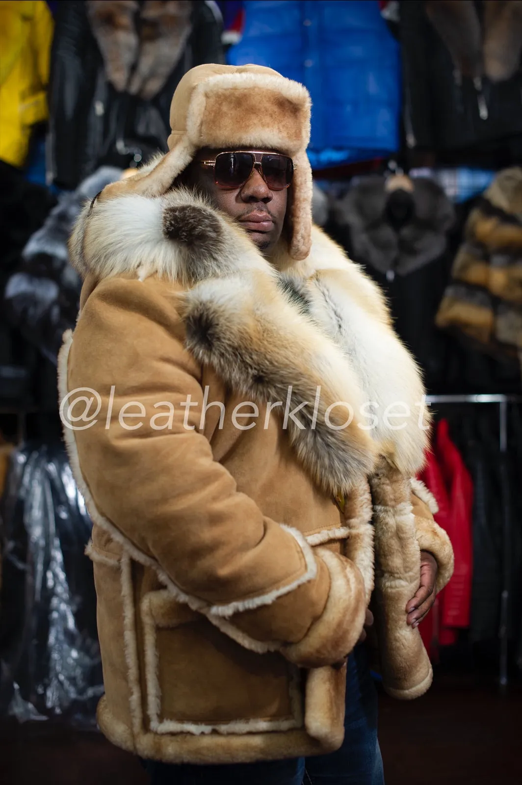 Men's Corey Sheepskin Shearling With Fox [Tan]