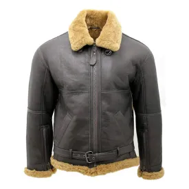 Men's Grey RAF Ginger Faux Shearling Flying Jacket