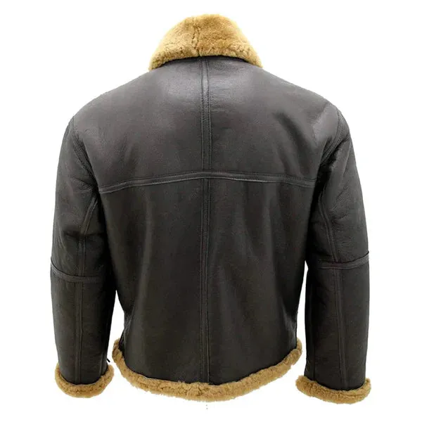 Men's Grey RAF Ginger Faux Shearling Flying Jacket
