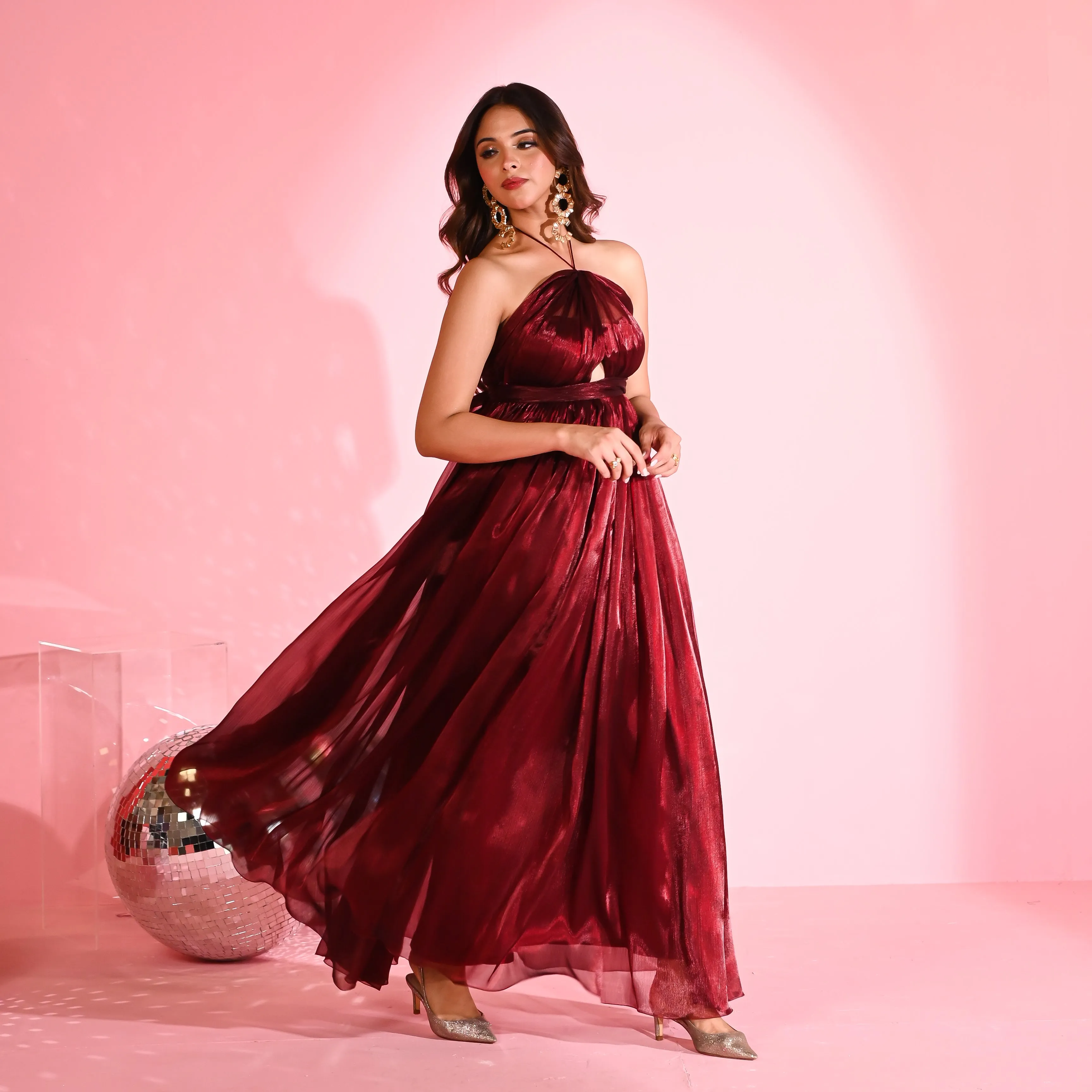 Merlot Refined Backless Dress