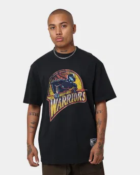 Mitchell & Ness Golden State Warriors Oversized Logo Short Sleeve Vintage T-Shirt Vintage Black