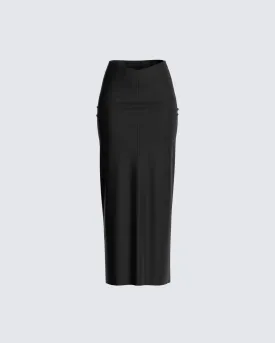 Nadia Black V Waist Skirt