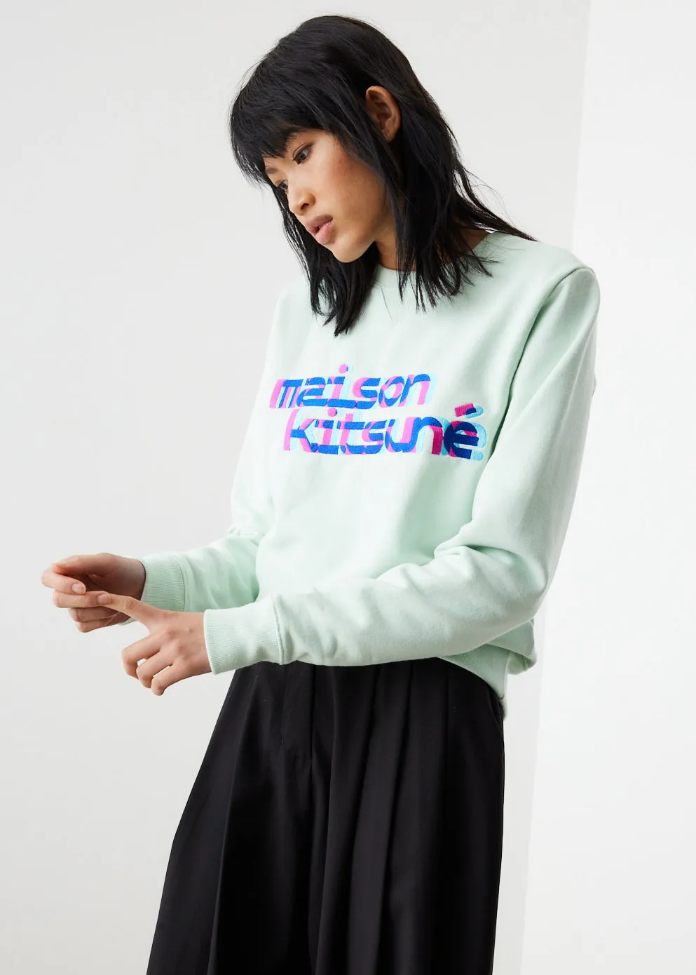 Neon Line Typo Embroidery Jumper