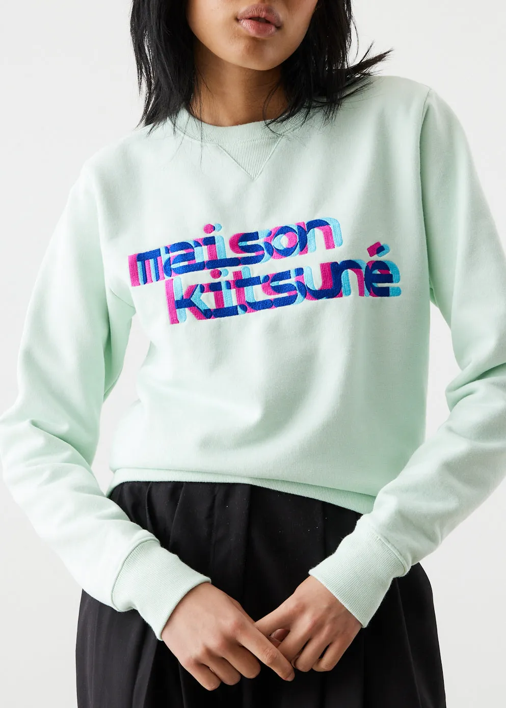 Neon Line Typo Embroidery Jumper