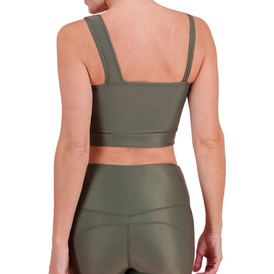 Off the shoulder crop top made from ECONYL® yarn