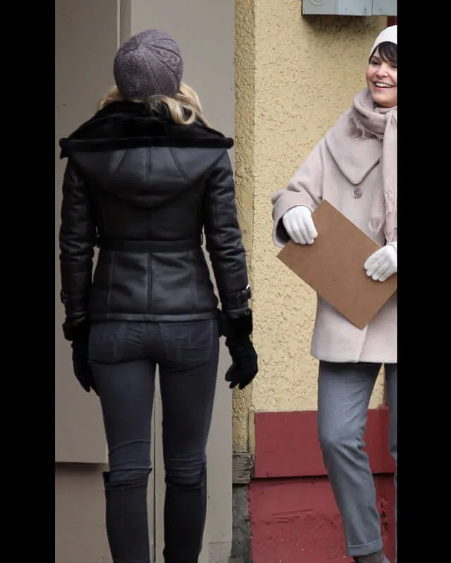 Once Upon a Time Emma Swan Shearling Leather Jacket