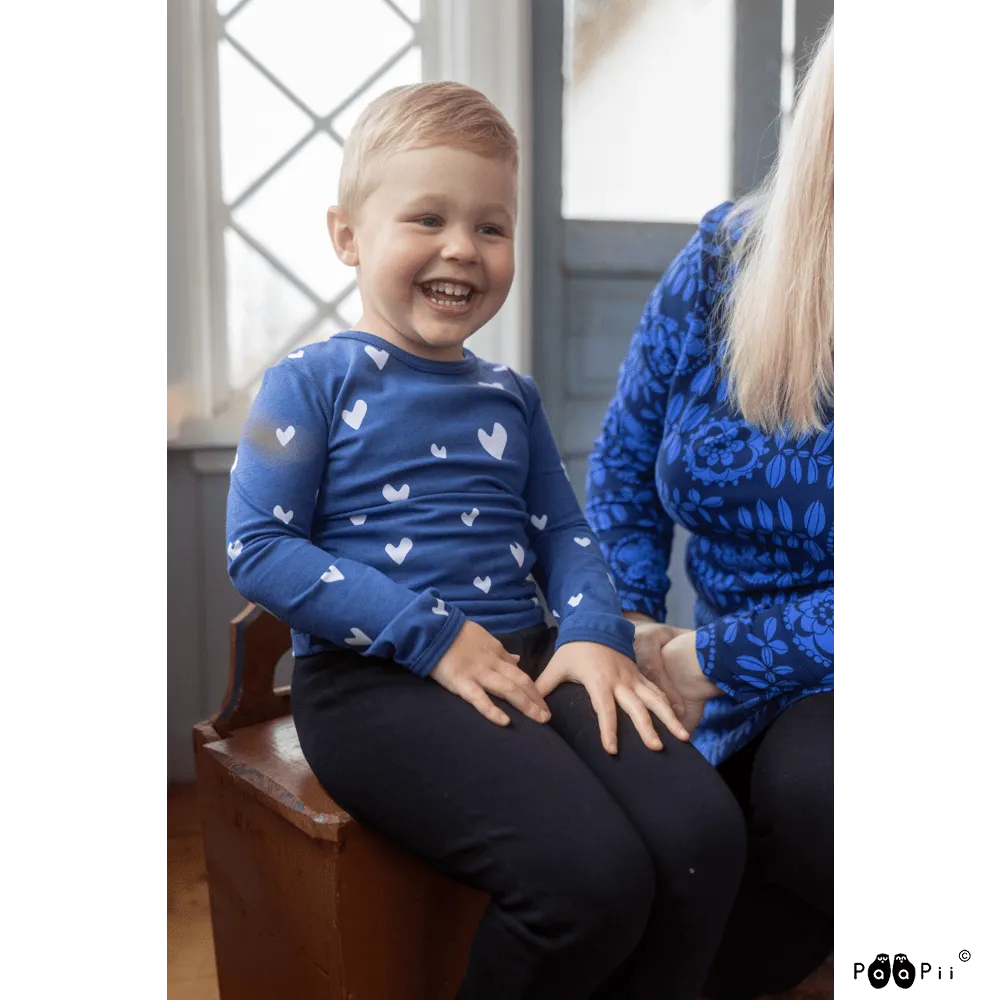 Organic Cotton Jersey - Hearts - Blue