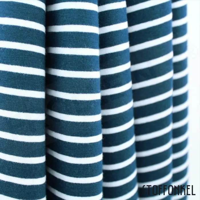 Organic Cotton Jersey - Stripes - Water-by-Night
