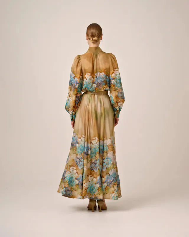 Organza Maxi Skirt - Forest Flower