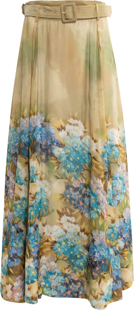 Organza Maxi Skirt - Forest Flower