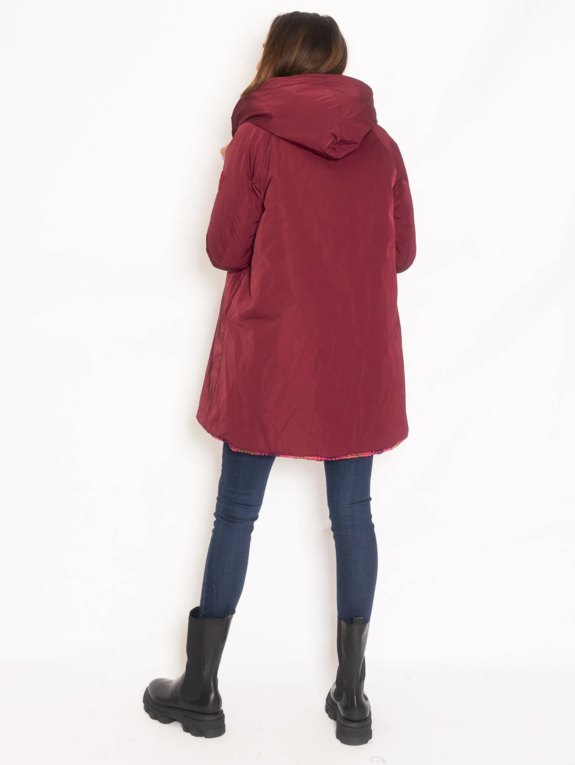 Parka Reversibile Check - Prugna