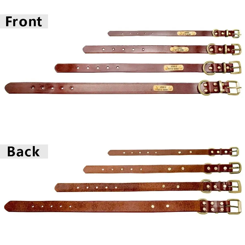 Personalized Leather Dog Collar - Engrave Your Pet's ID