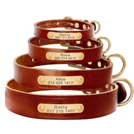 Personalized Leather Dog Collar - Engrave Your Pet's ID