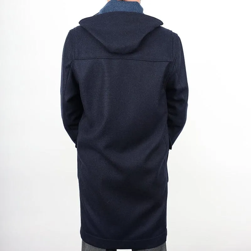 Plain Navy Loro Piana Wool Duffle Coat