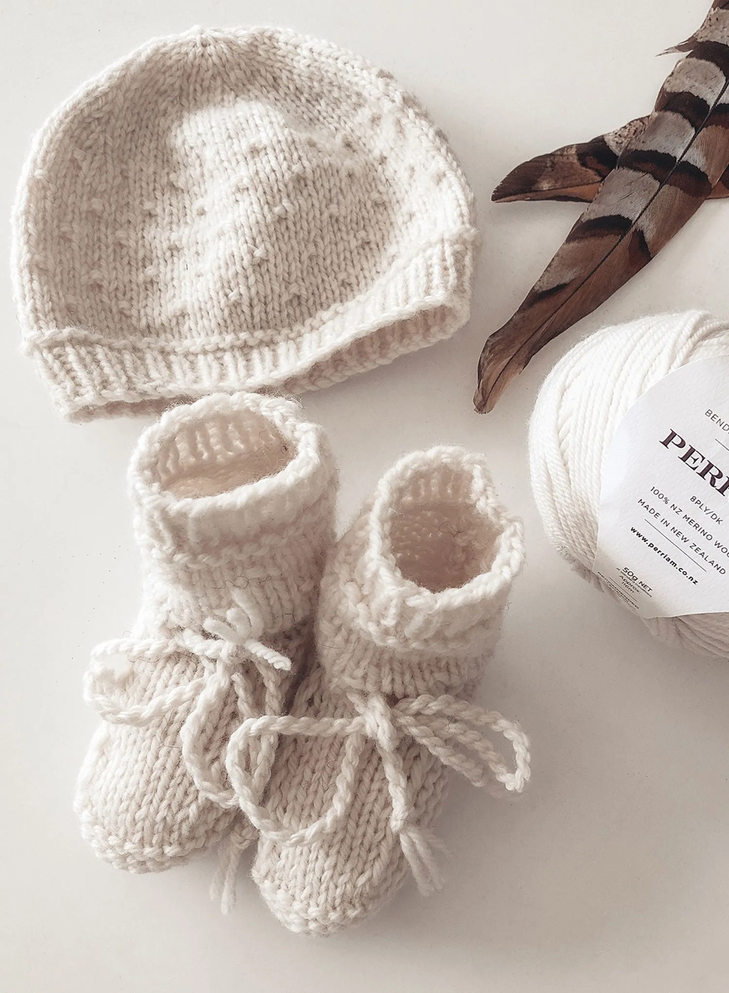 Seed Stitch Hat & Booties Pattern