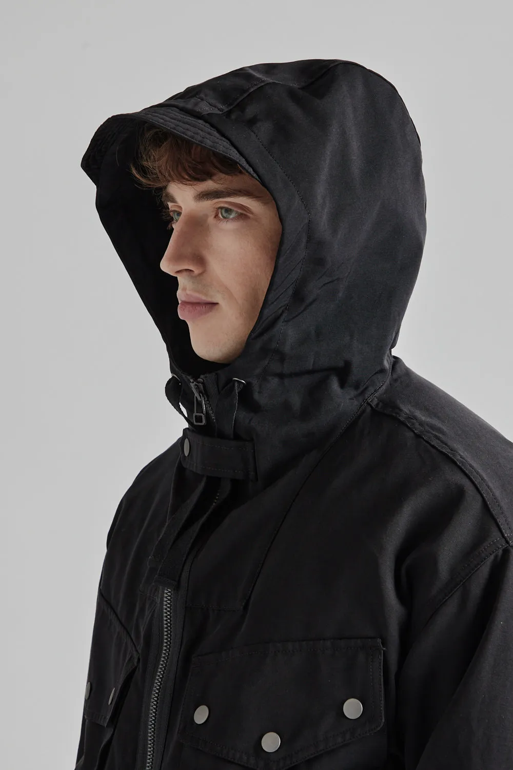 Smock Hooded Parka - Black