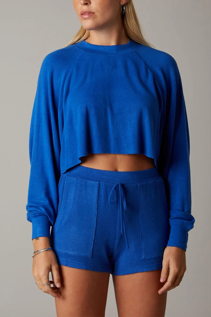 Soft Crop Pullover | Cobalt
