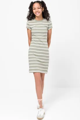 Striped Bodycon Dress Green
