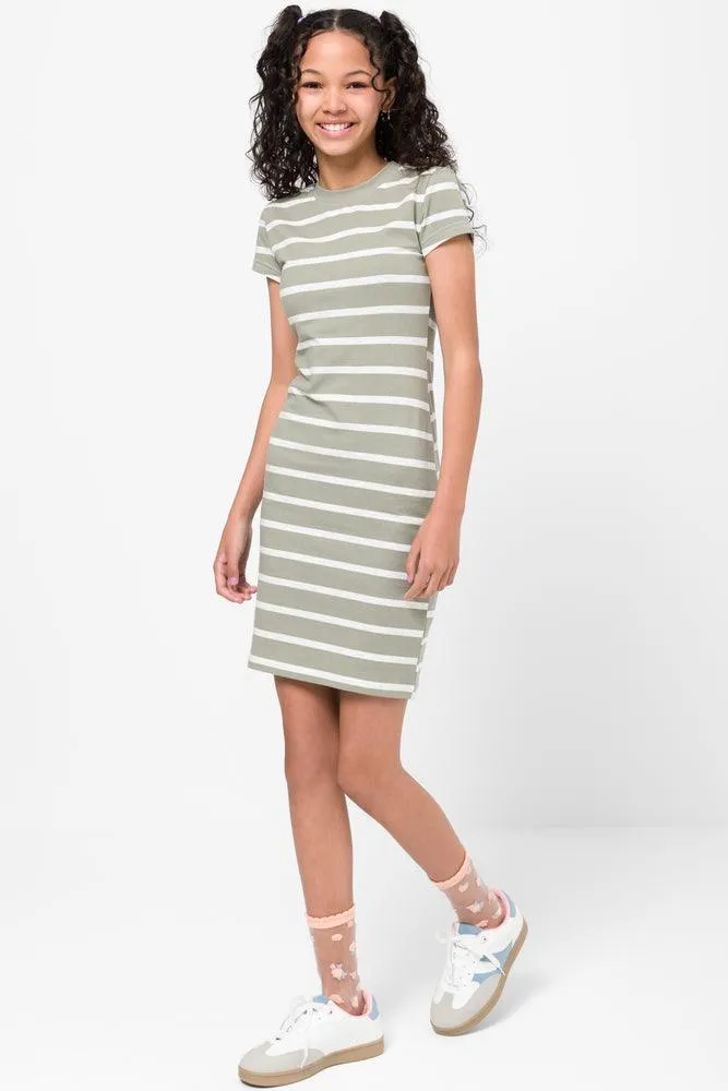 Striped Bodycon Dress Green