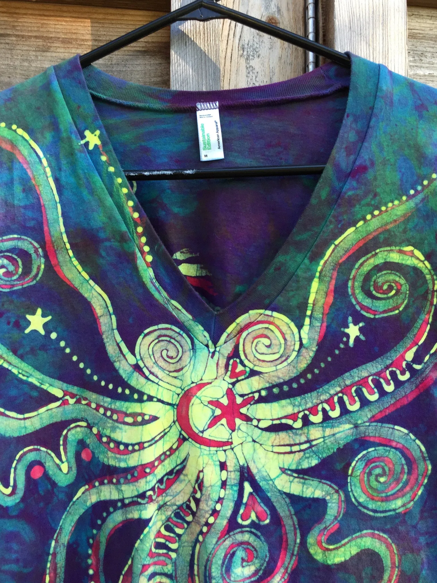 Sunrise Moon Star Organic Cotton Vneck Batik