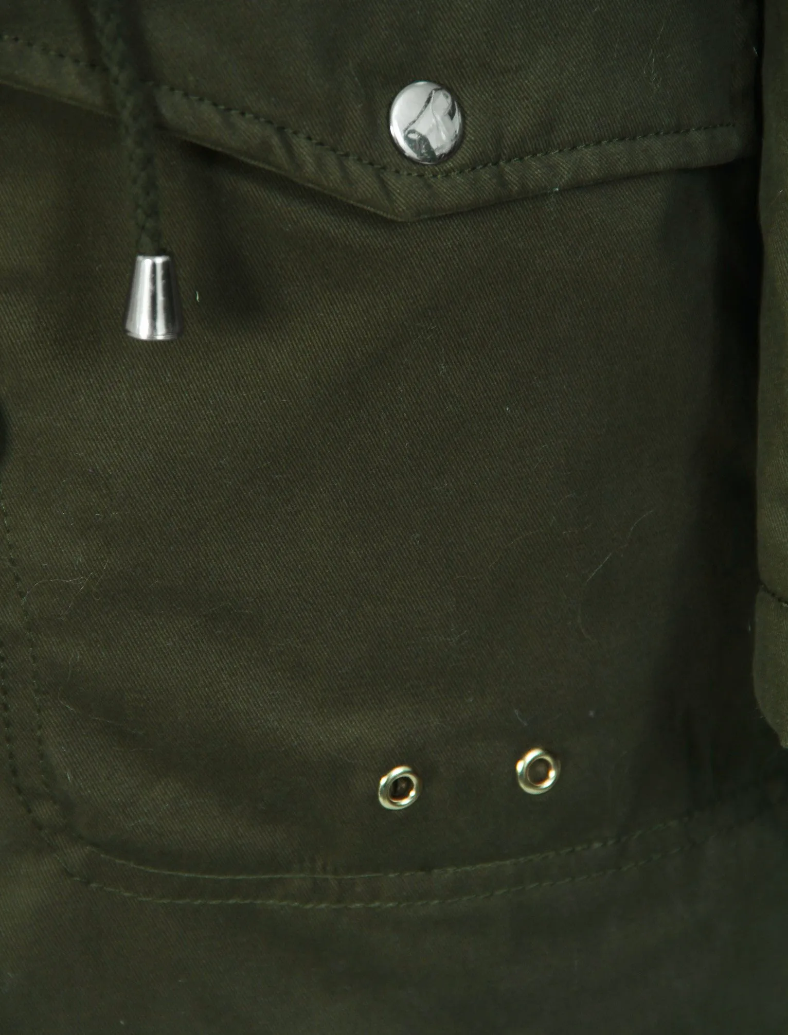 Teegan Parka Jacket in Khaki with Detachable Tipped Brown Fur Hood - Tokyo Laundry