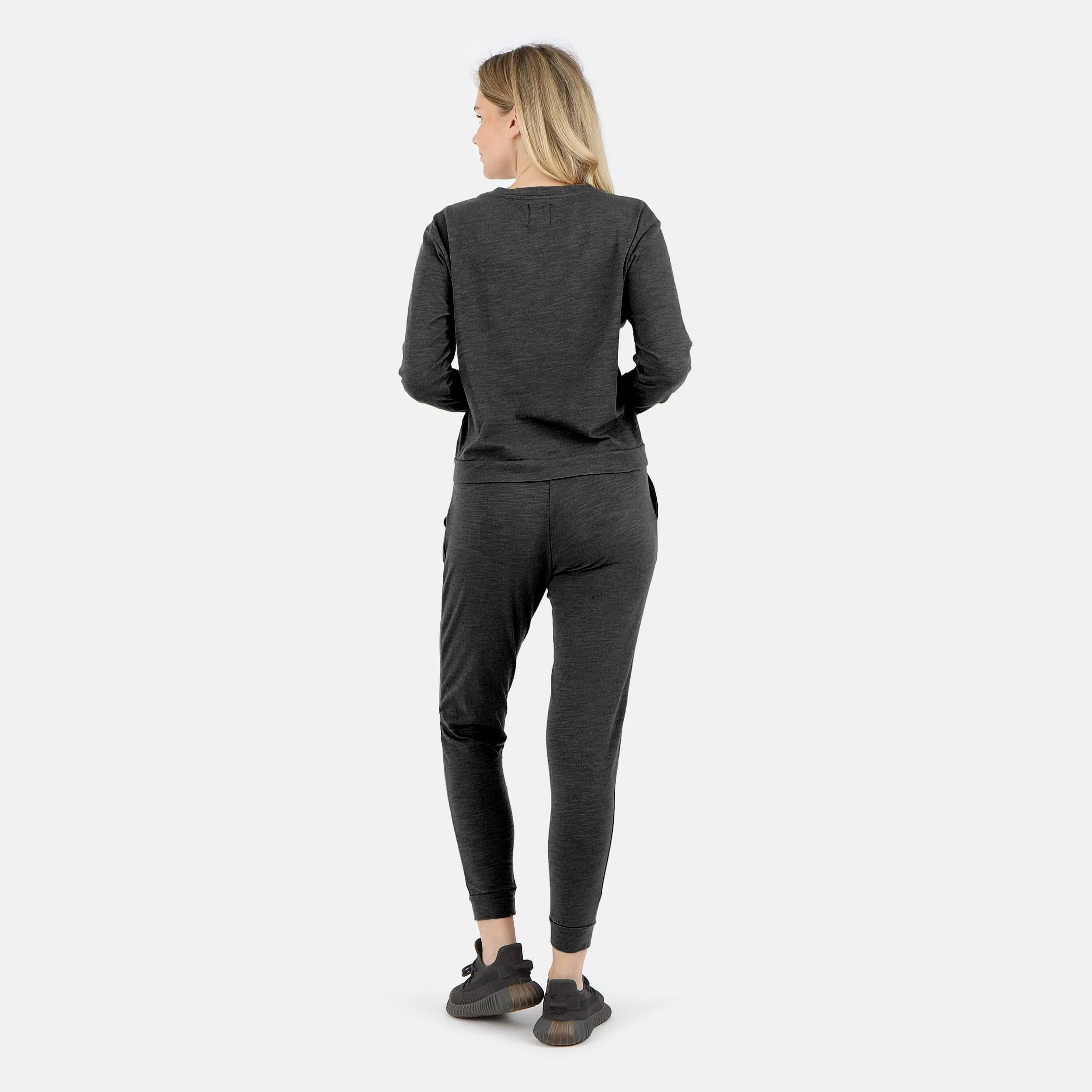 Tegan Cotton Long Sleeve Pullover - Black