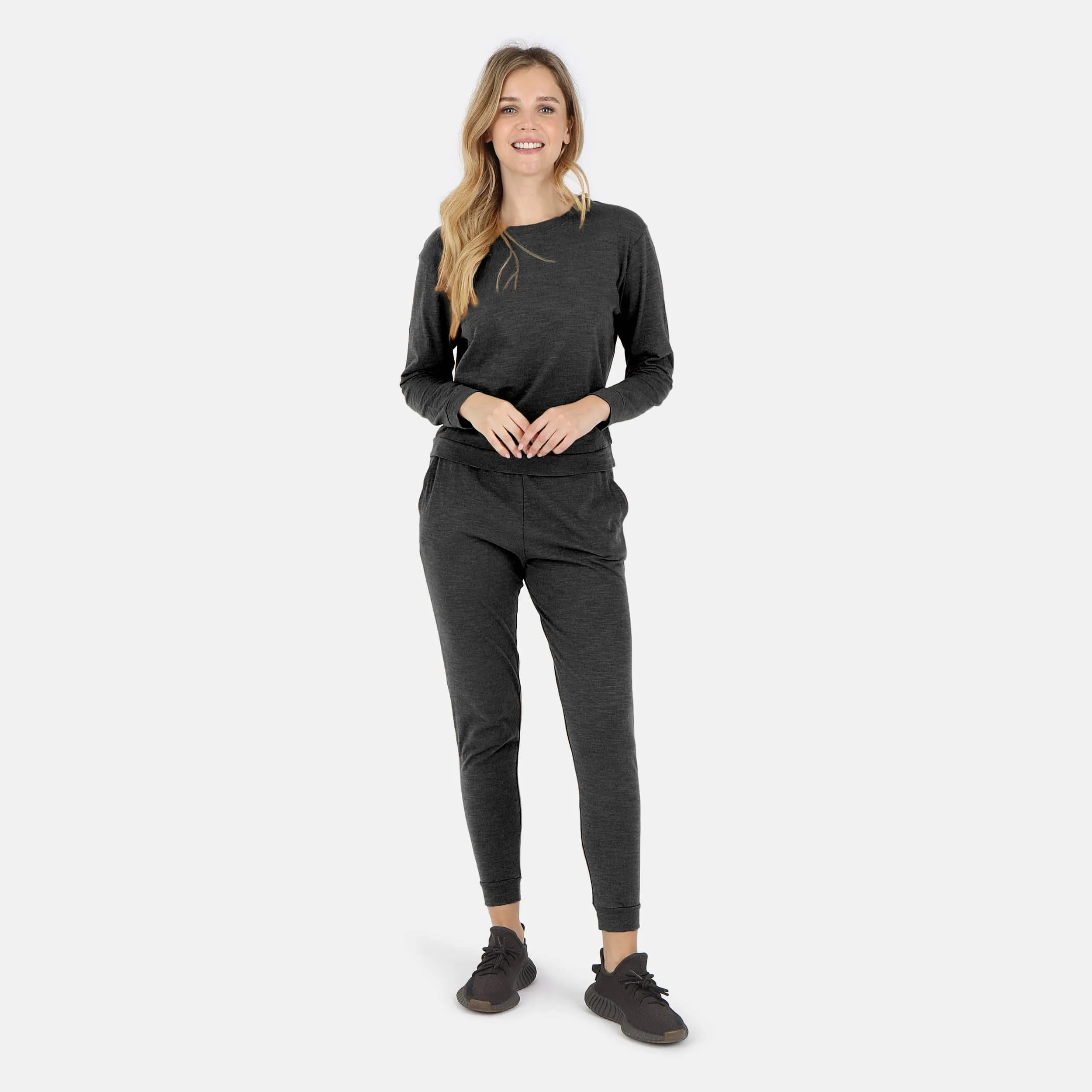 Tegan Cotton Long Sleeve Pullover - Black