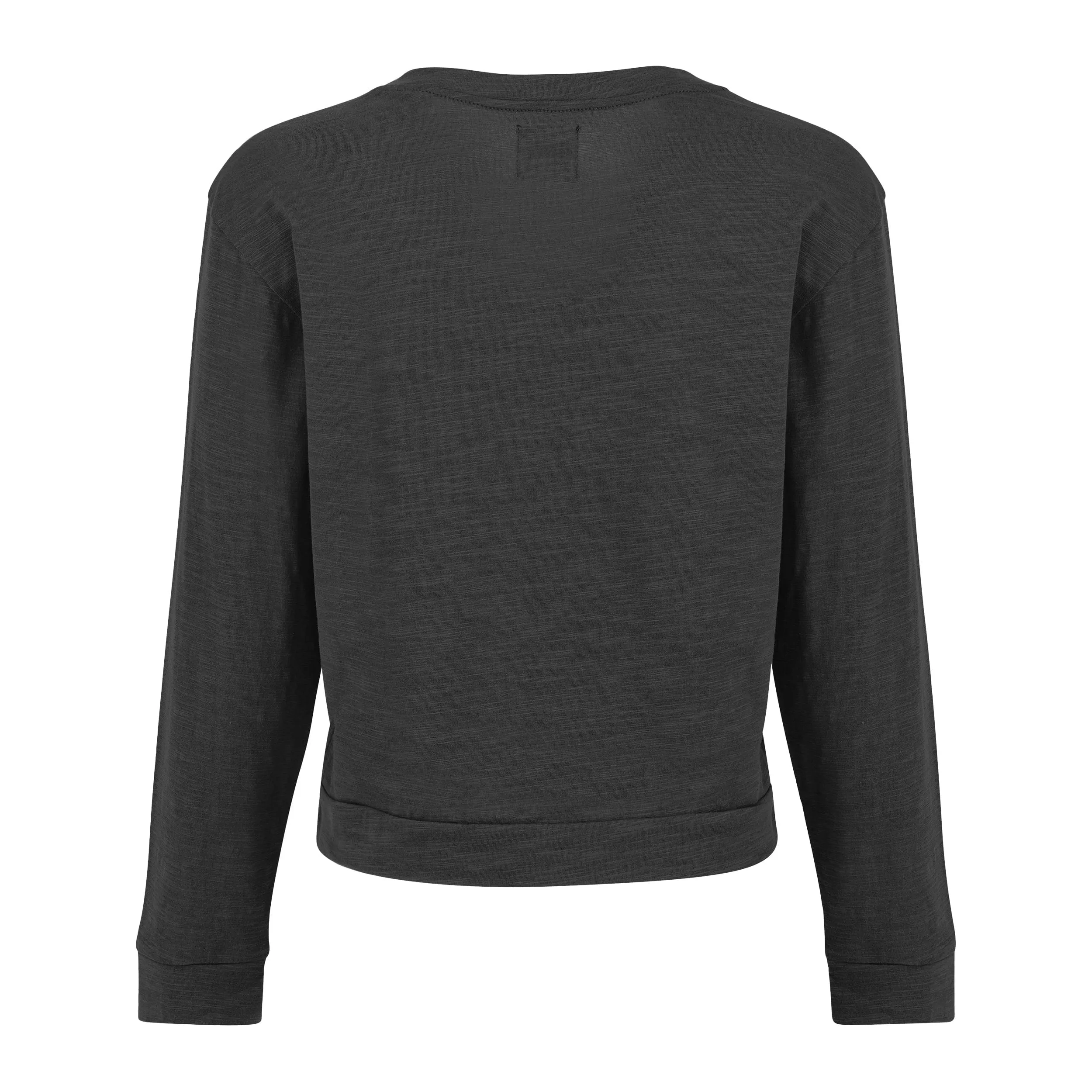 Tegan Cotton Long Sleeve Pullover - Black