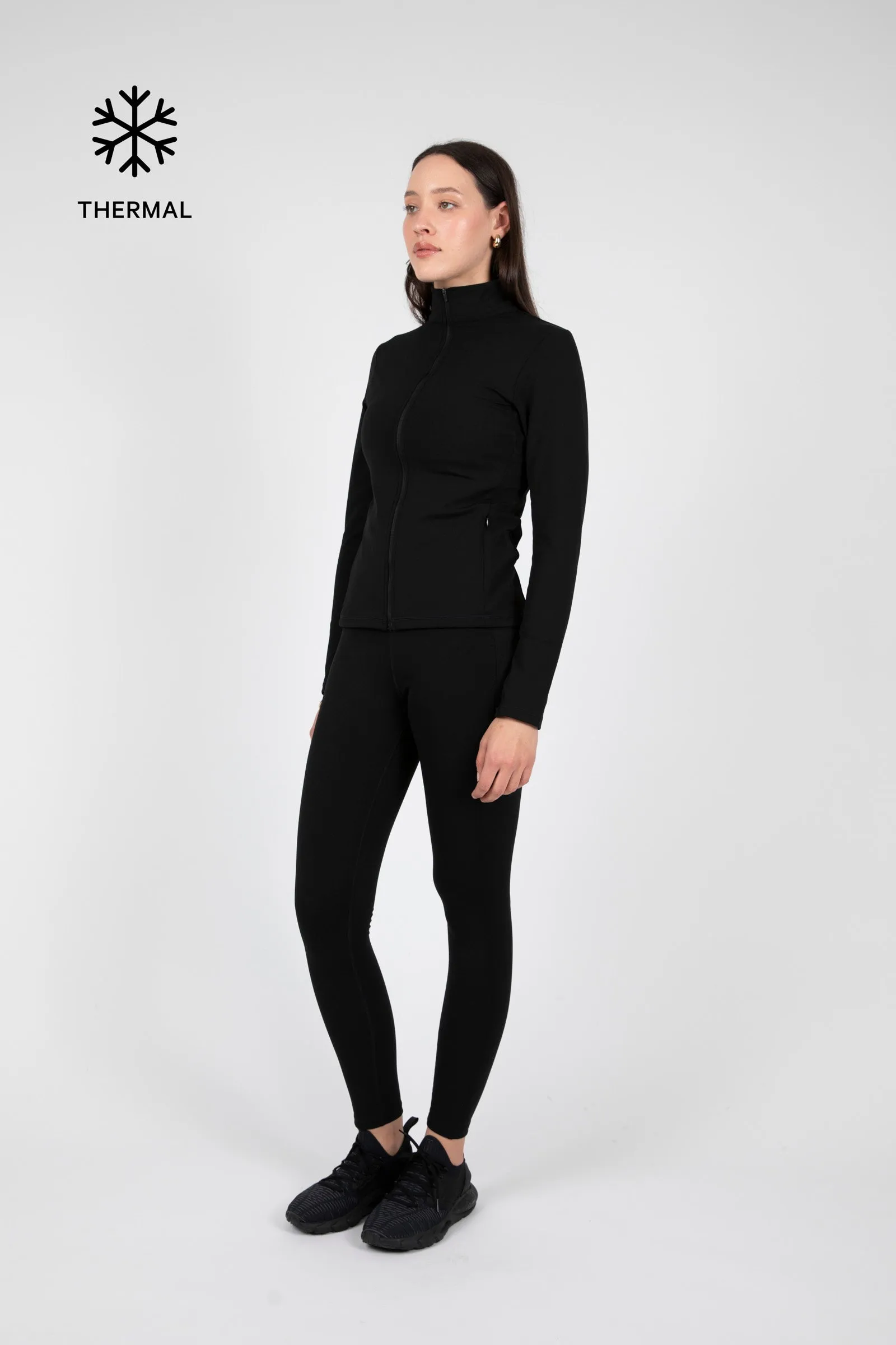Thermal Zip Through Jacket - Black