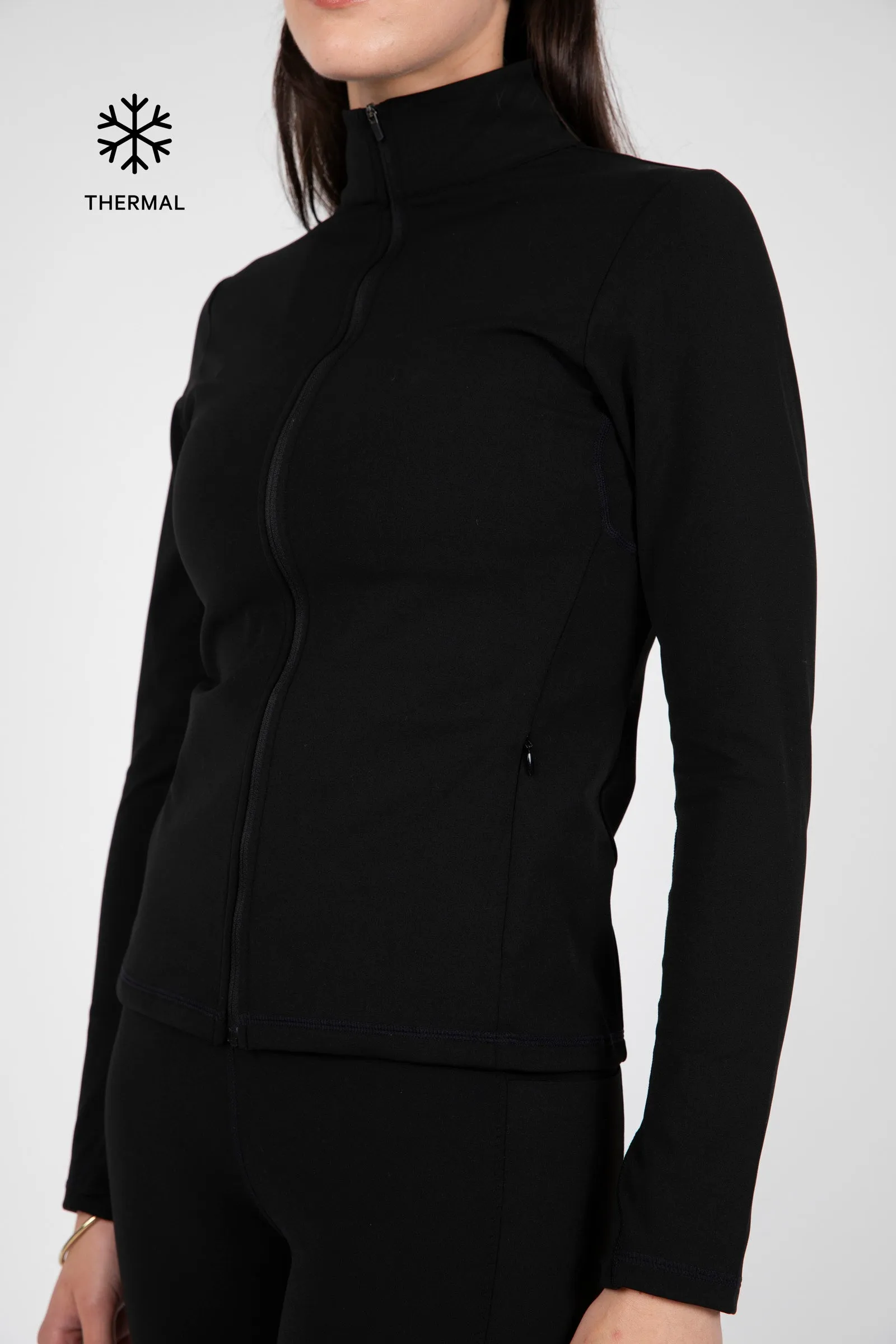 Thermal Zip Through Jacket - Black