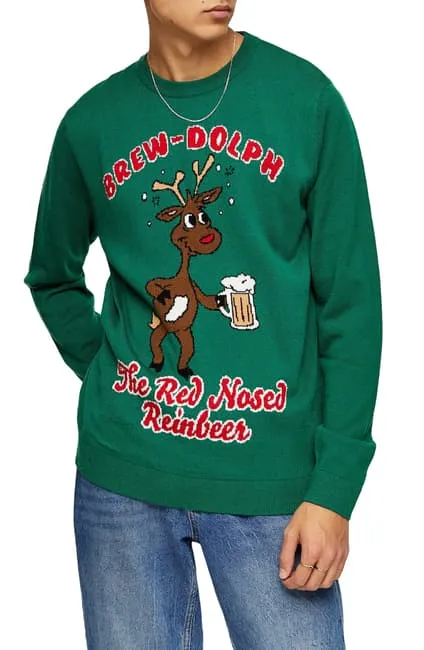 TOPMAN Brew-Dolph Crewneck Sweater