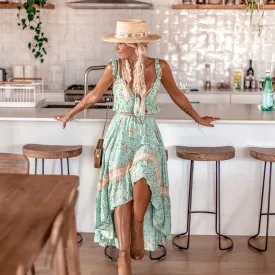 Turquoise Ruffle Skirt - 2 Piece Set