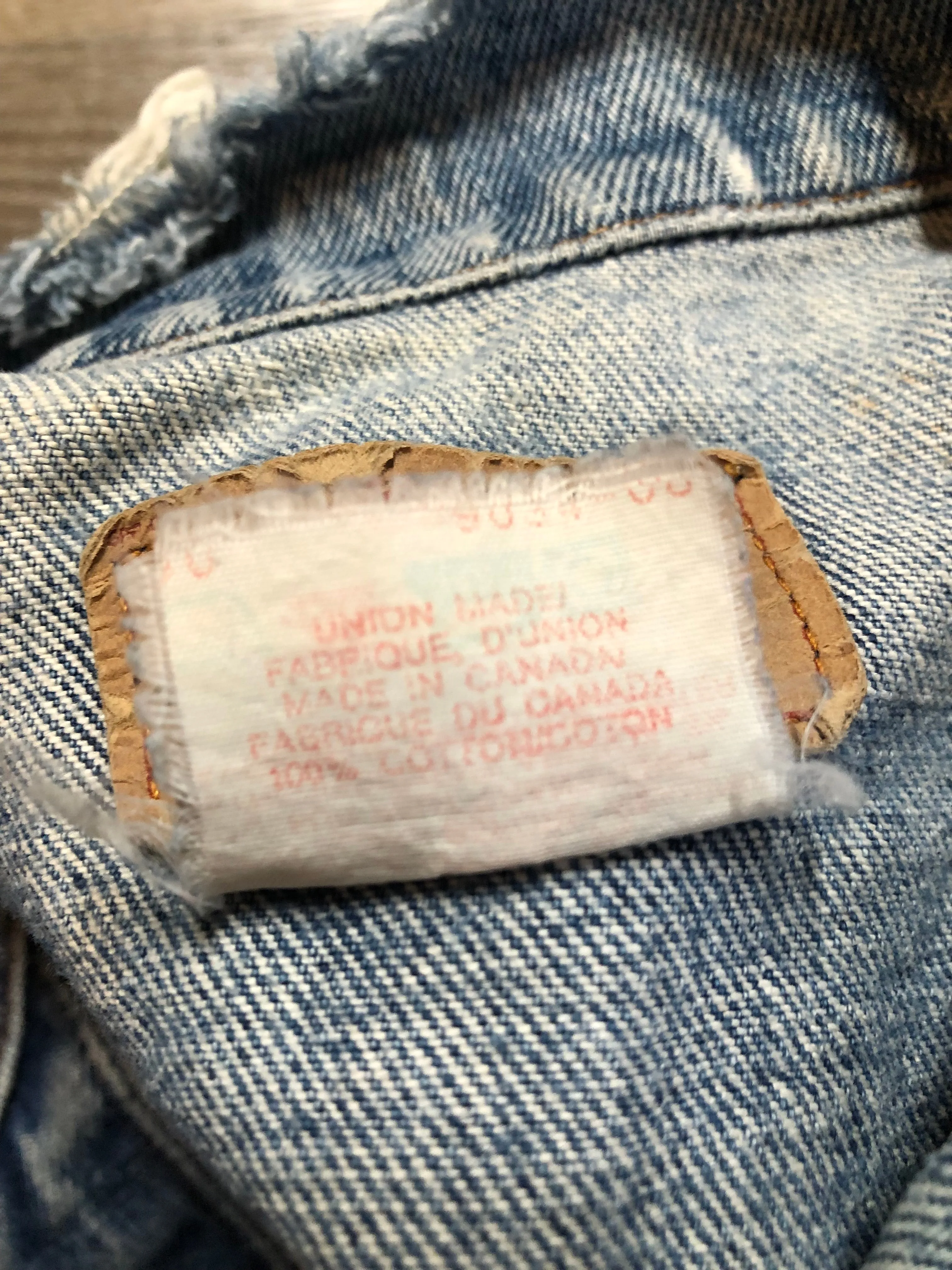 Vintage 70’s Levi’s Light Wash Denim Trucker Jacket, Made in Canada