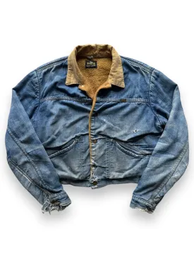 Vintage Cropped Maverick Lined Denim Jacket  SZ 44