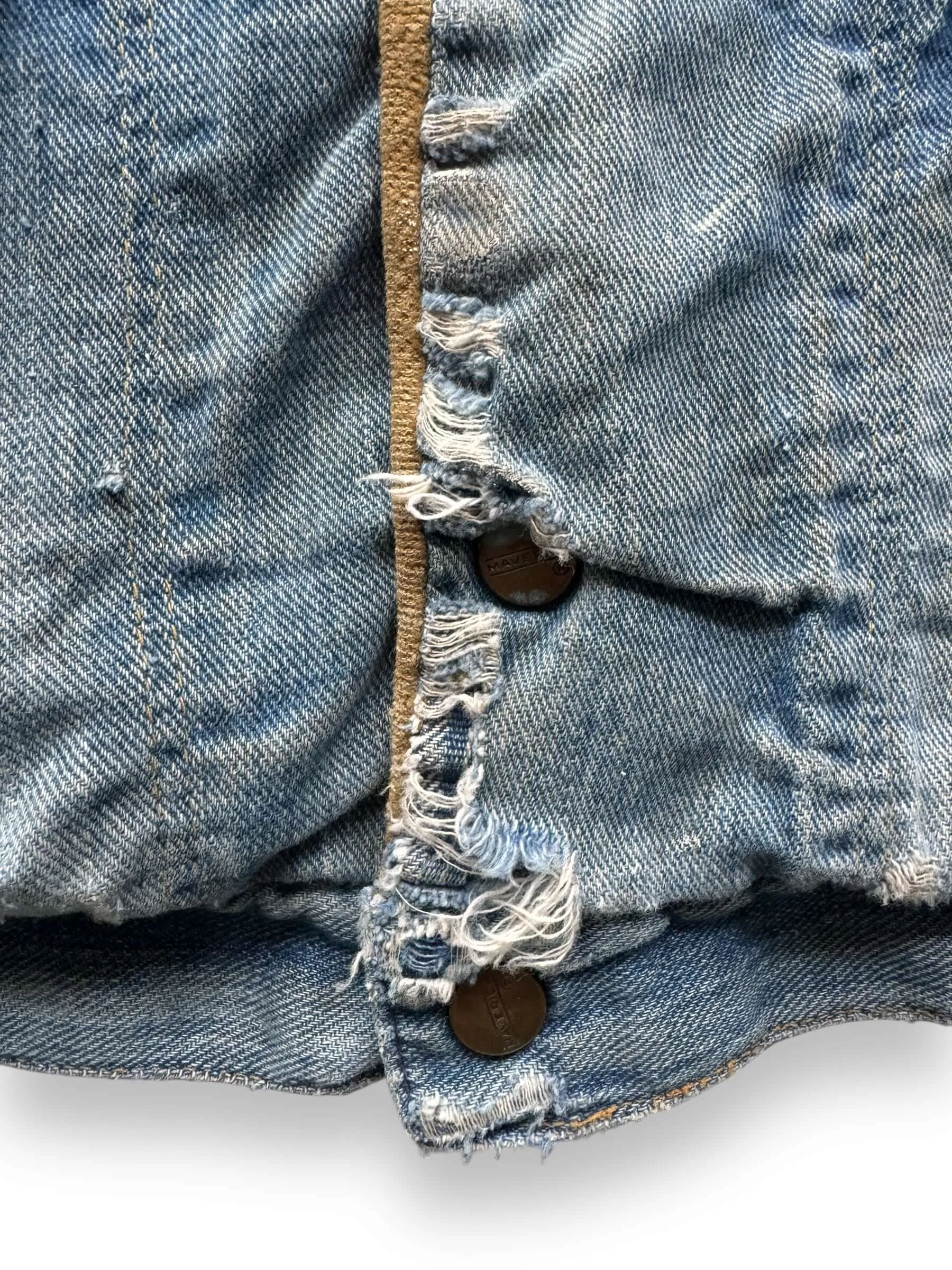 Vintage Cropped Maverick Lined Denim Jacket  SZ 44