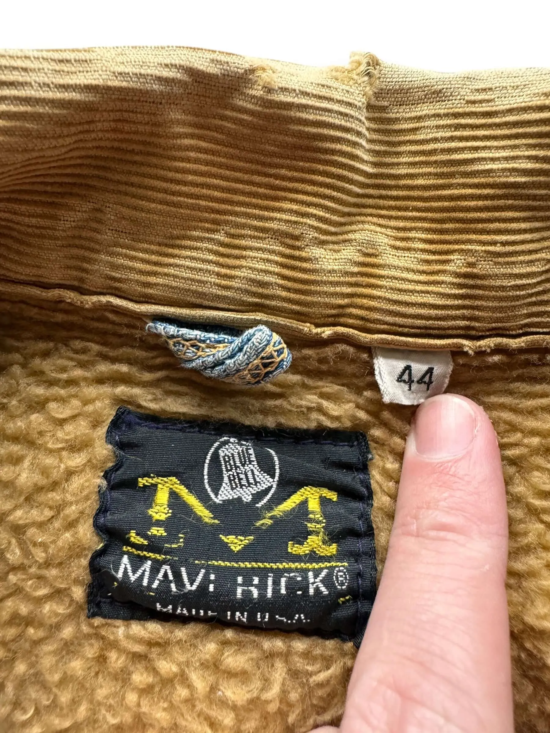 Vintage Cropped Maverick Lined Denim Jacket  SZ 44