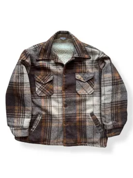 Vintage Van Cort Earth Tone Plain Shearling Lined Jacket SZ XL