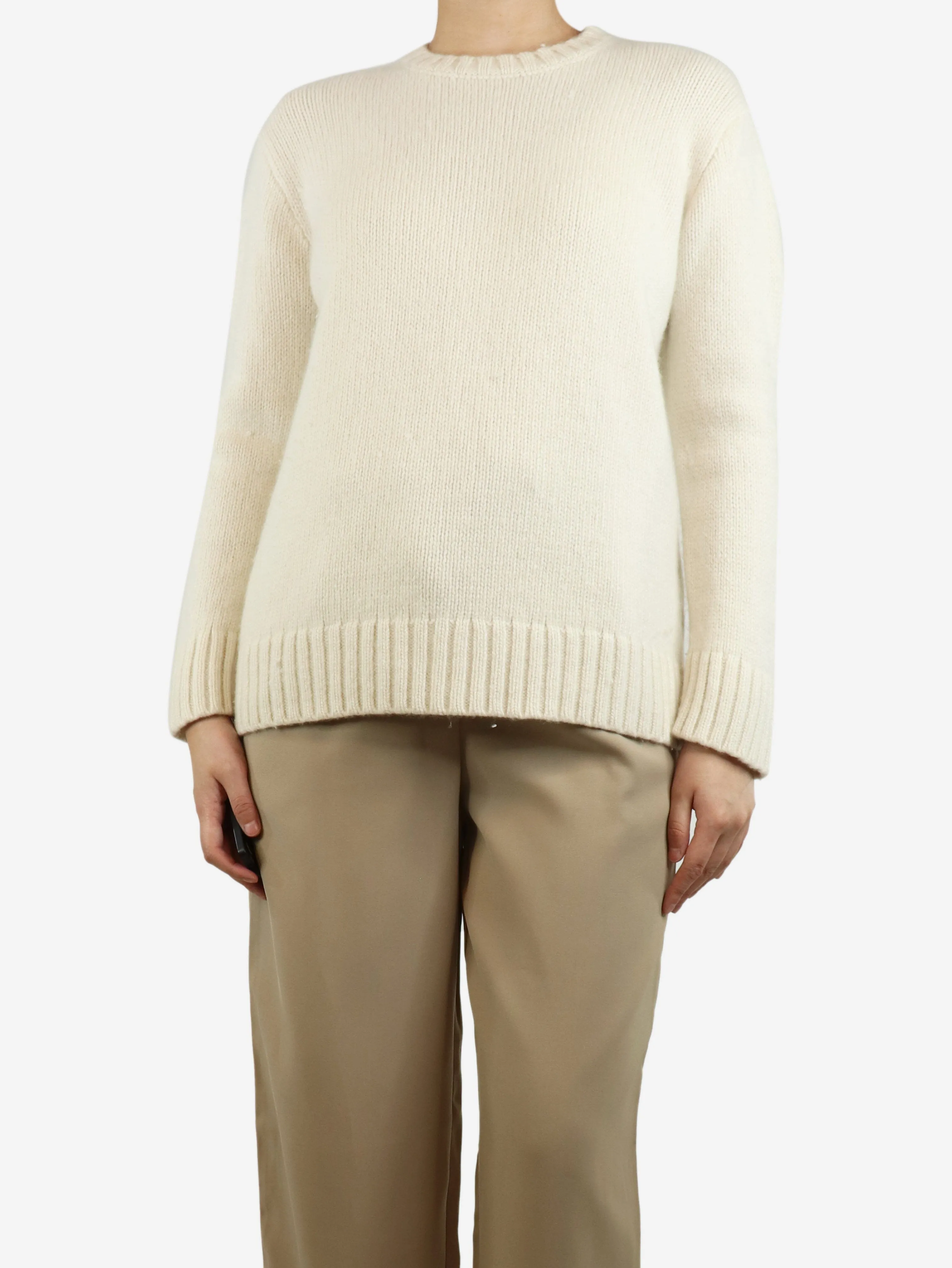 White cashmere crewneck jumper - size S