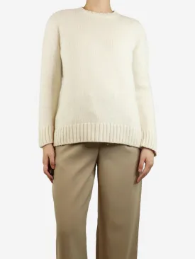White cashmere crewneck jumper - size S
