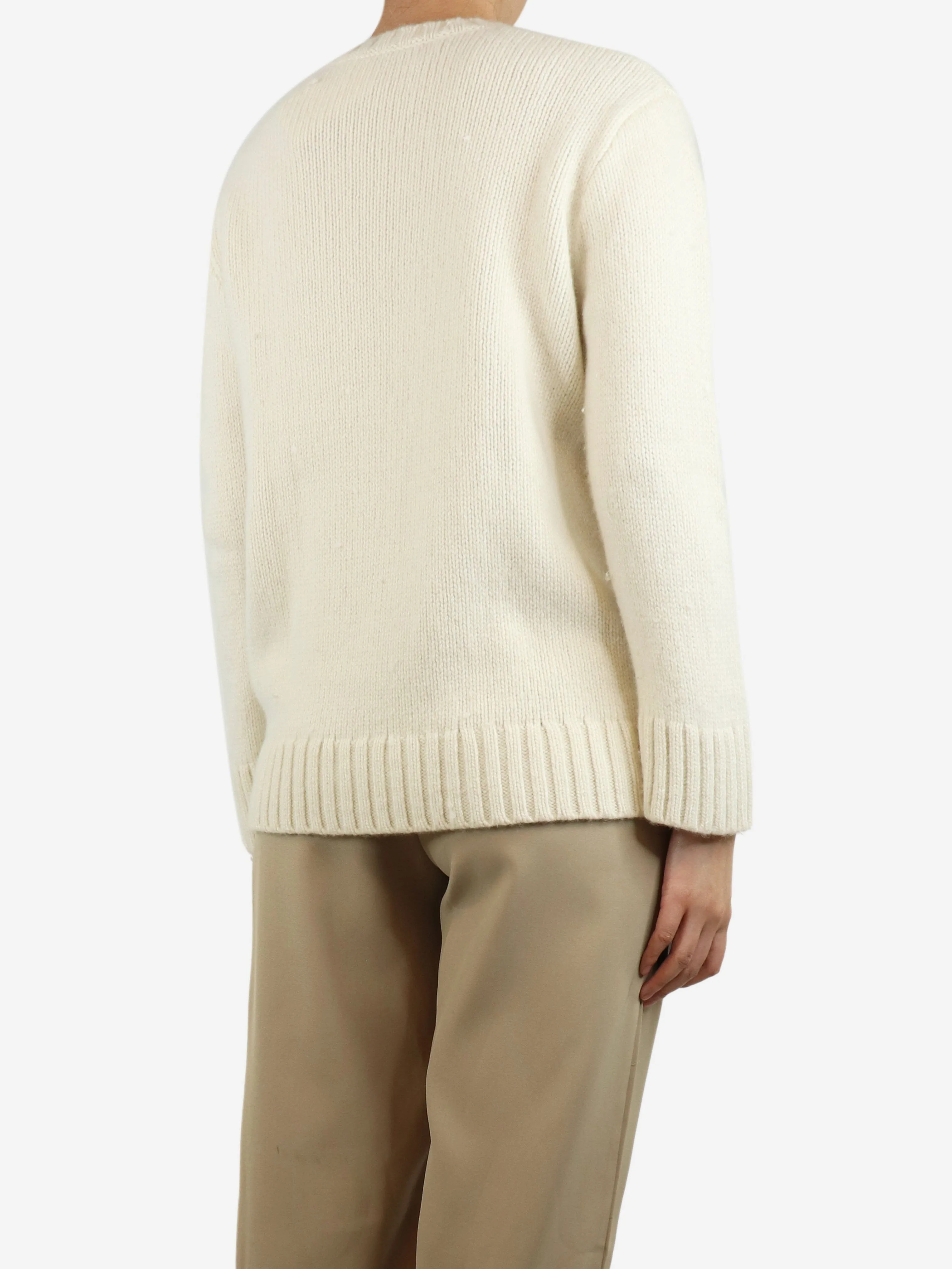 White cashmere crewneck jumper - size S