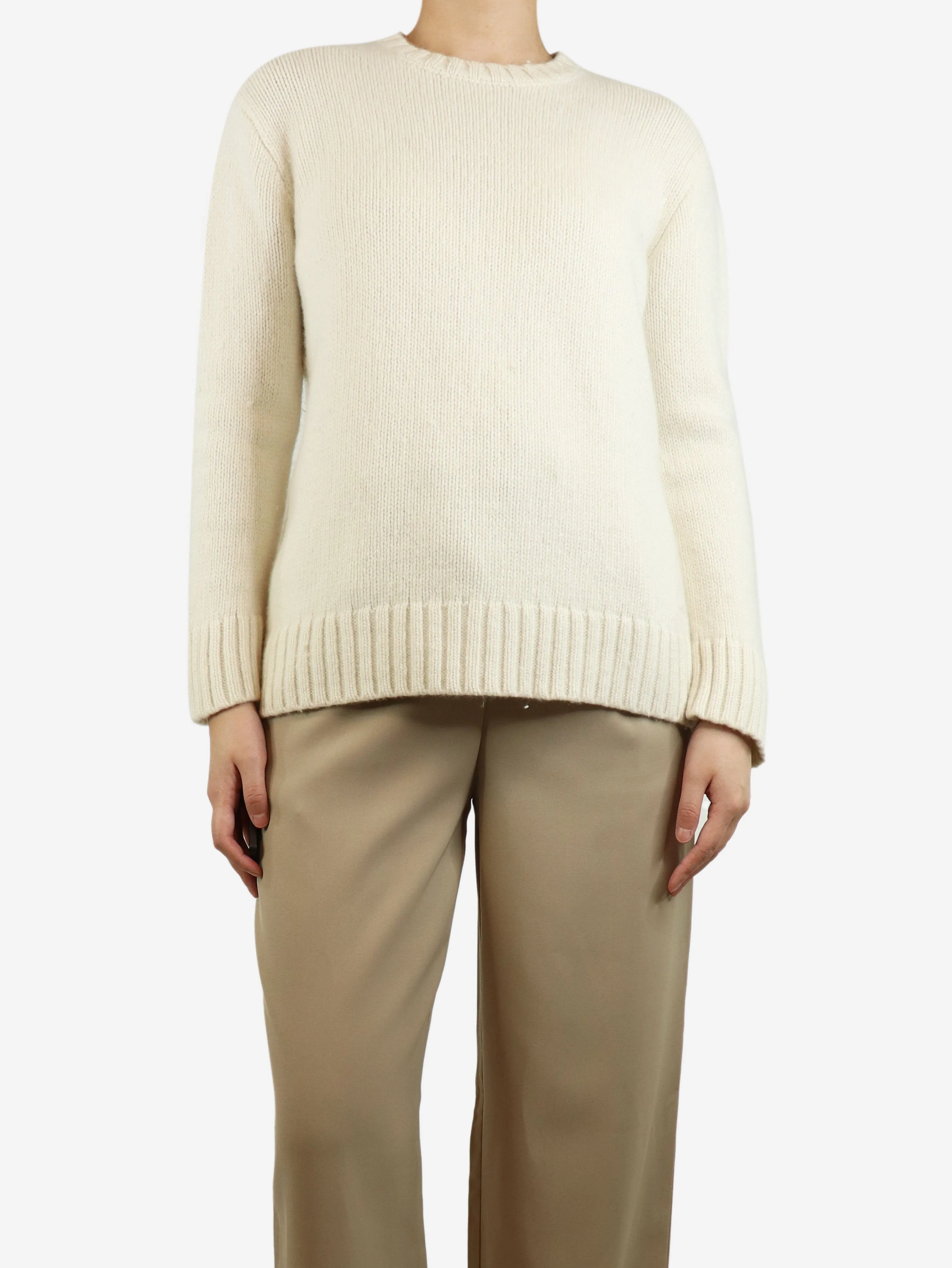 White cashmere crewneck jumper - size S
