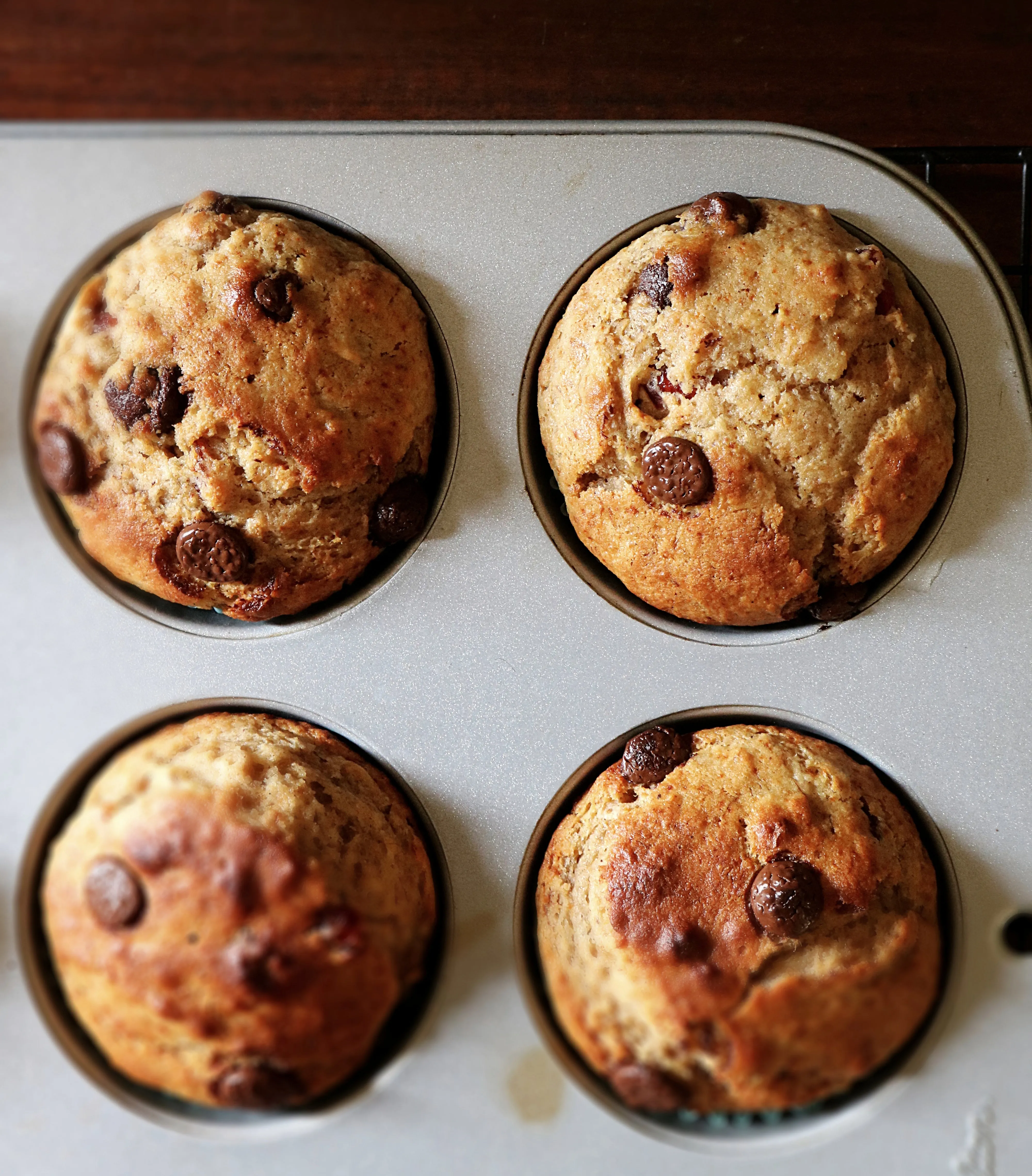 Wholewheat Banana with Chocolate Chips & Cranberries Mini Loaf Cake (eggless)