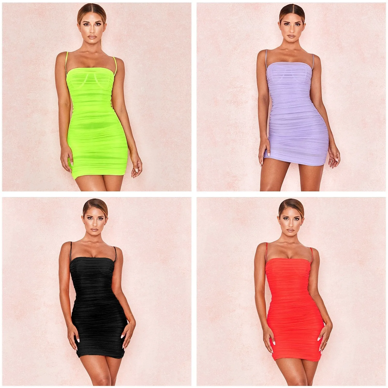 Winnal Women Strappy Mermaid Hollow Out Bodycon Evening Bandage Dress