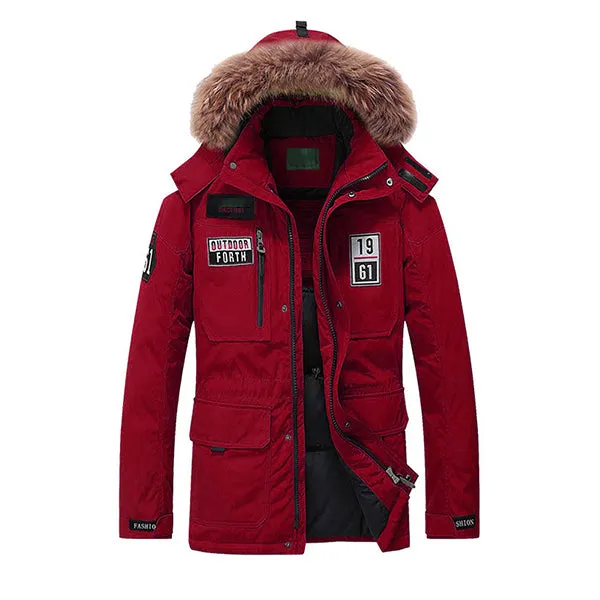 Winter Thick Warm Mid-long Length White Duck Down Parka