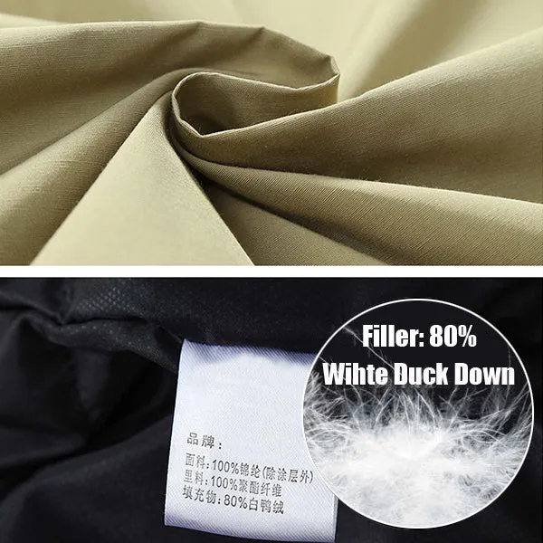 Winter Thick Warm Mid-long Length White Duck Down Parka